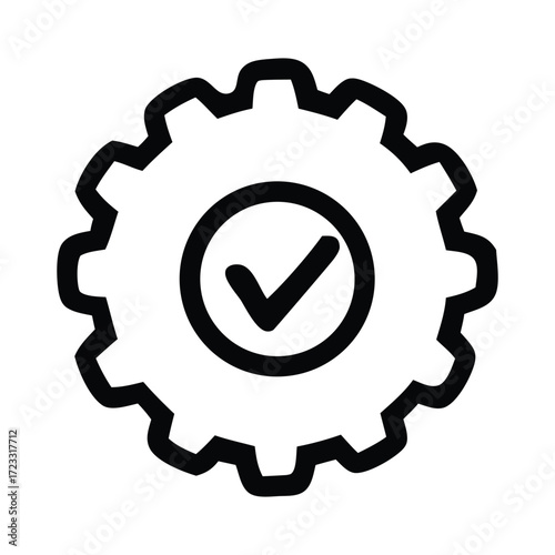 Flat design gear symbol for settings, configuration, or technology system interface
