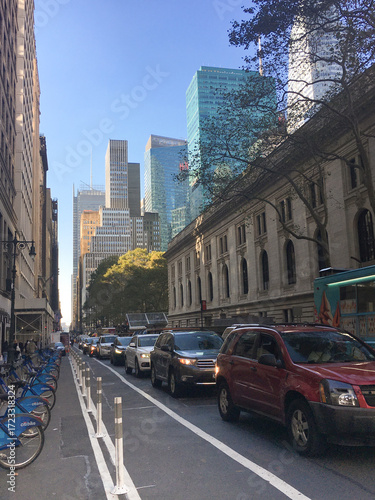 New York city buildings and skyscrapers. Urban life in a cosmopolitan ciry