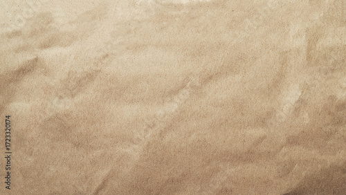 Brown crumpled paper background. Brown vintage crumpled paper texture, space for text. Vector art