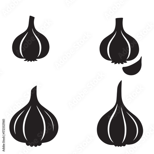 Vegetable  silhouette on vector with white background