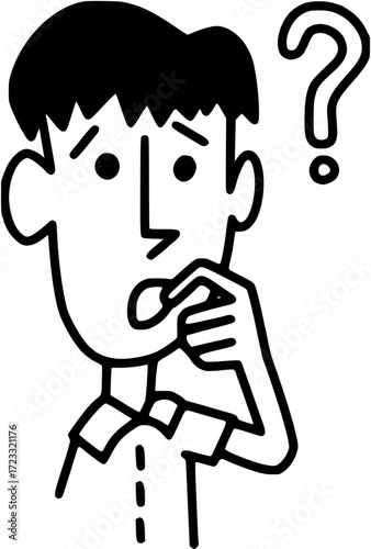 Confused man with question mark