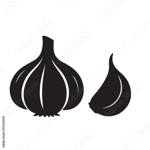 Vegetable  silhouette on vector with white background