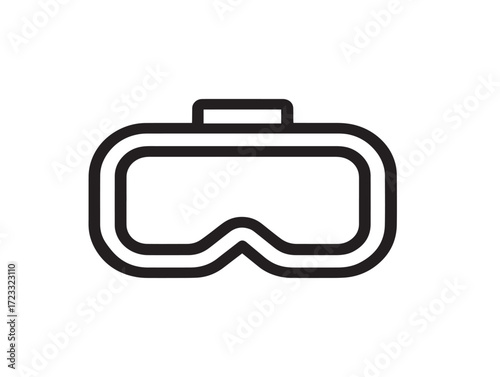 Sleek virtual and augmented reality headset icon illustration
