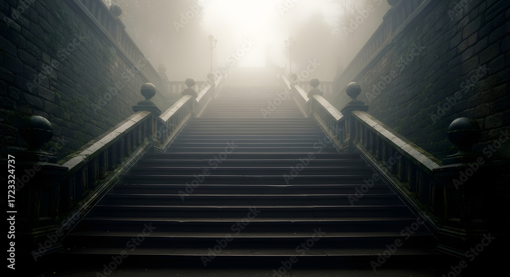 Fototapeta premium stairway in fog