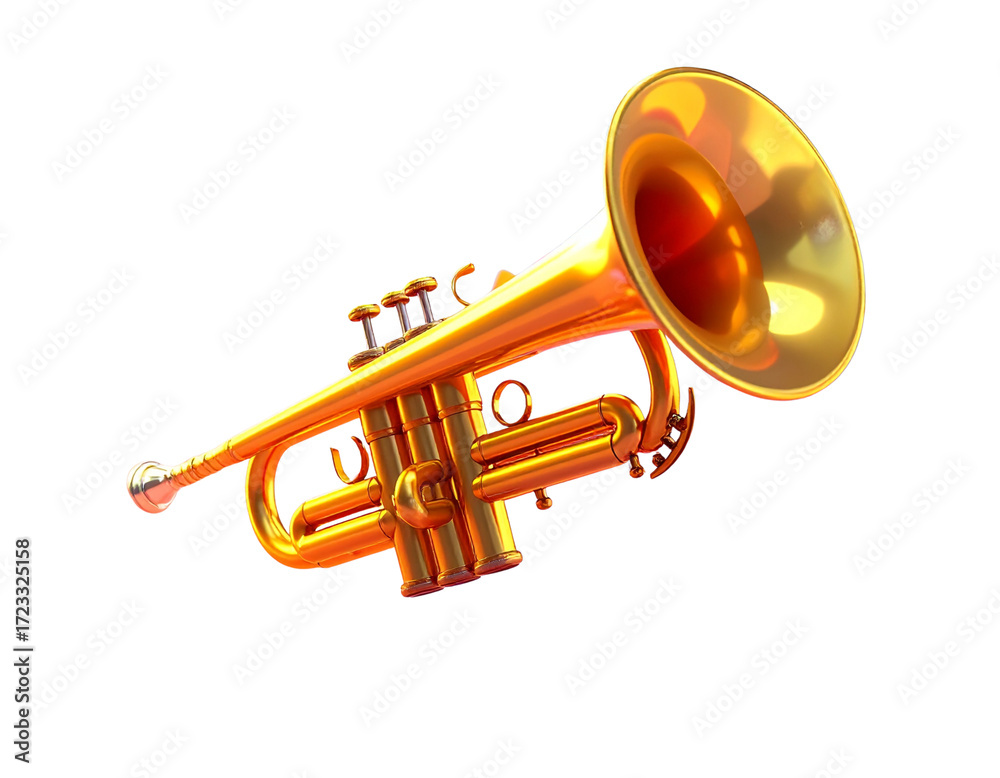 Obraz premium Cartoon-Style Festive Trumpet with Confetti