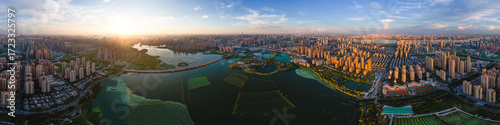 Wuhan city landmark skyline scenery