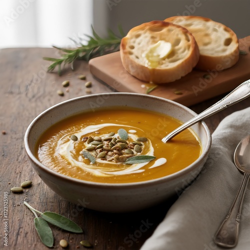 pumpkin soup with croutons