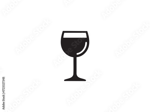 Red Wine Glass Icon – Classic Drink Vector Illustration