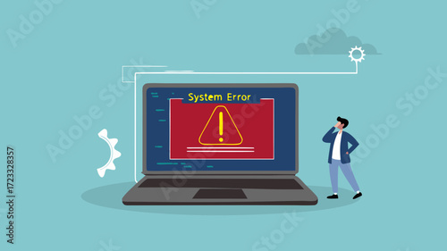 System hacked alert after cyber attack on computer network, Warning Of Cyber Threats, cybercrime background, internet virus cyber security and cybercrime, compromised information concept