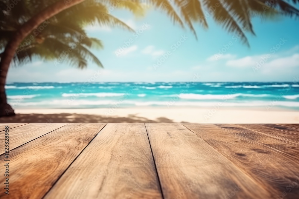 Fototapeta premium Tropical Beach With Wooden Deck