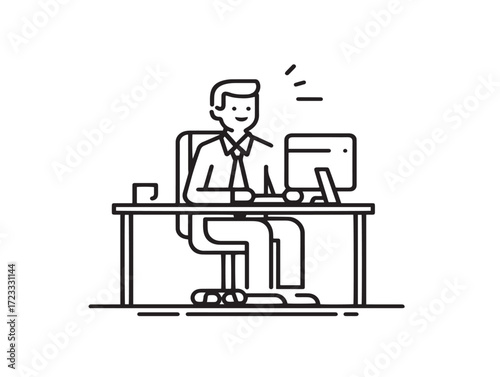 Modern creative workaholic lifestyle vector illustration