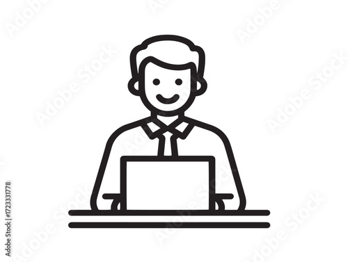 Clean artistic depiction of a busy workaholic