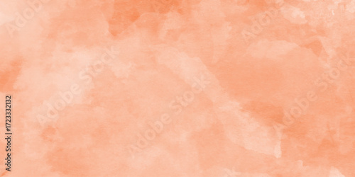 orange watercolor wash texture design, painting soft textured on wet white paper background, Isolated design element perfect for adding a pop of color and artistic flair.