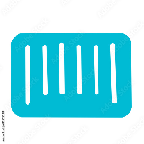 blue Barcode Icon for Product Identification and Retail Checkout