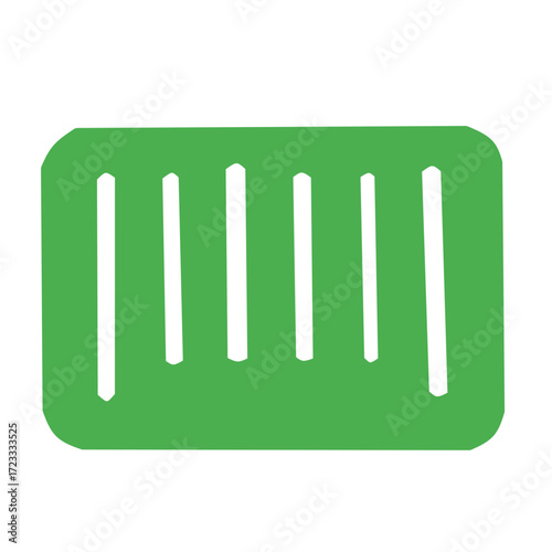 green Barcode Icon for Product Identification and Retail Checkout
