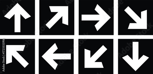 Emergency Exit Icon set. Vector illustration of running man and exit door sign. Green and red, black emergency exit direction sign set. Evacuation and relocation of people to safety.
