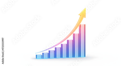 business graph on white background