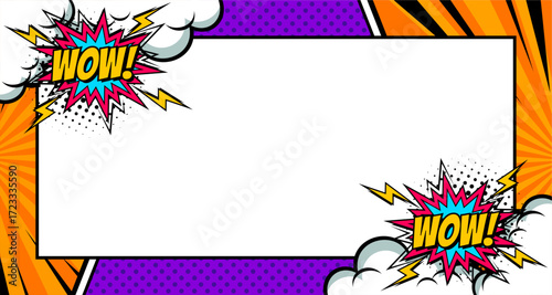 Blank modern comic page frame background design template