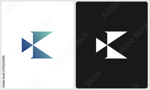 Free Download Radial K Letter Monogram Logo - GFXLoad