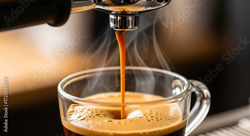 Espresso Pouring Steam.
