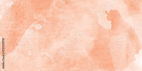 abstract Soft peach and orange watercolor wash background texture, vibrant orange watercolor wash texture background, geometric rumpled triangular low poly style graphic background.