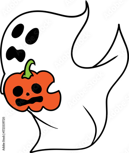 The Ghost for Halloween or holiday concept.