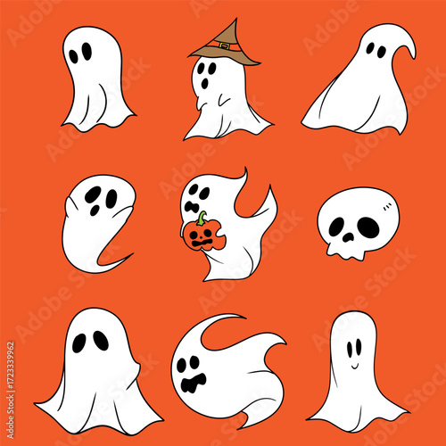 The Ghost for Halloween or holiday concept.