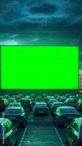 Open air cinema features dynamic clouds with green screen for visual effects production