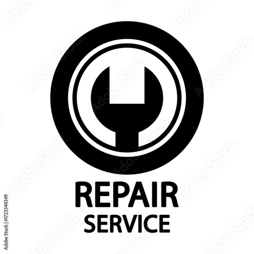 Wrench repair icon. Service symbol. Engineering tool Vector. Technical support emblem.