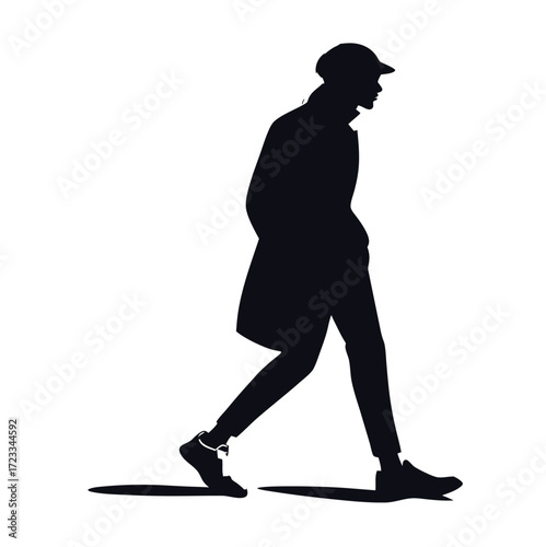  man fashion sillhouetee on white back round