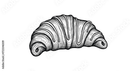 A delicious baked croissant perfect for breakfast or a snack.