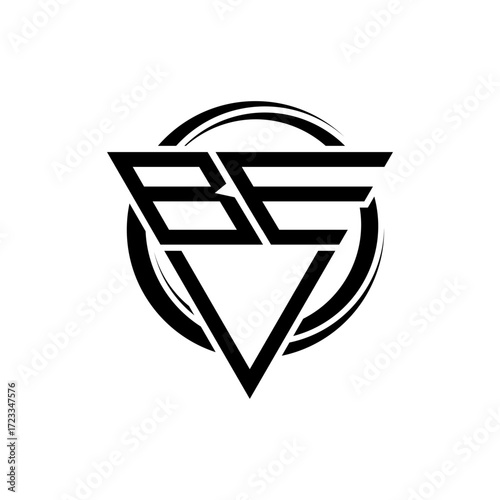 Free Download Black and white logo with letters be - GFXLoad