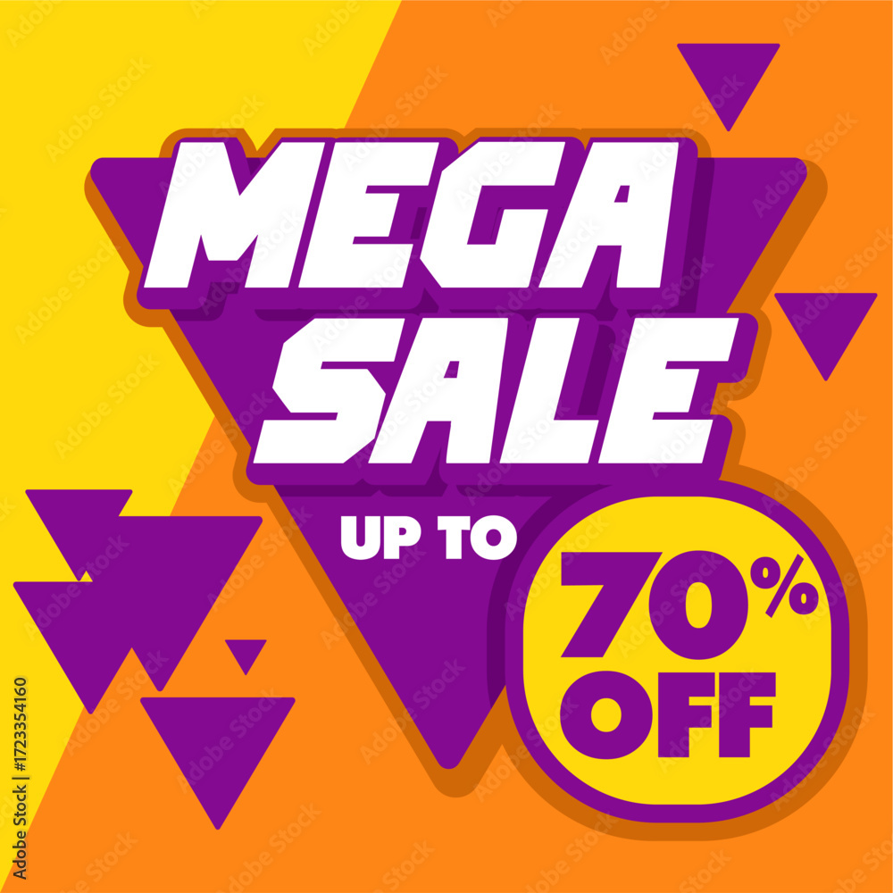 Fototapeta premium Flash Sale Promotion. Sale Banner with Percent Off. Special Offer Limited in Time. Get Extra Discount Invitation. Commercial Voucher Vector Illustration