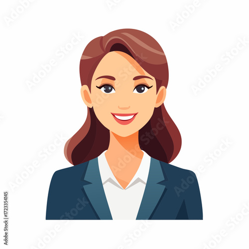 Smiling businesswoman in a professional suit, perfect for corporate or business presentations
