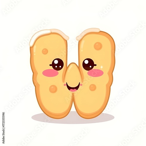 A sweet gingerbread couple with funny cartoon faces and a pair of festive cartoon birds symbolize a fun and festive Christmas