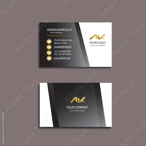 Business card black white