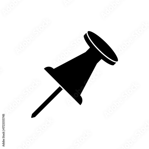 Pushpin icon outline editable stroke line drawing eps.