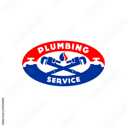 Plumbing Service Logo Template, Water Service Logo