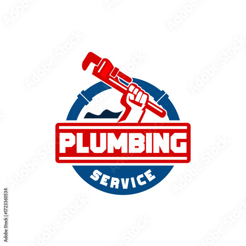 Plumbing Service Logo Template, Water Service Logo