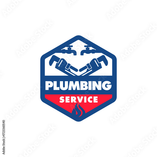 Plumbing Service Logo Template, Water Service Logo