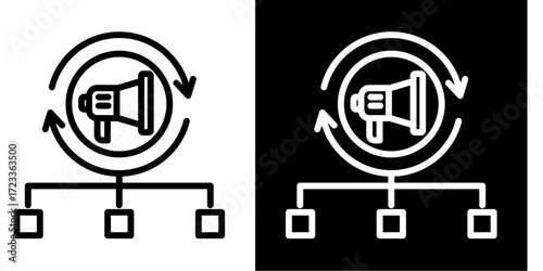 Social Media Automation  Icon Set White Style Collection

