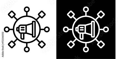 Multichannel Strategy  Icon Set White Style Collection
