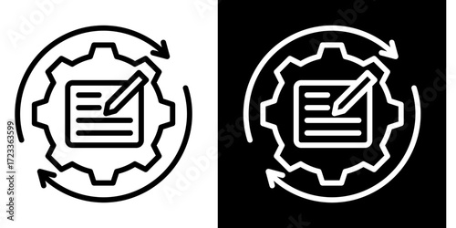 Content Automation  Icon Set White Style Collection
