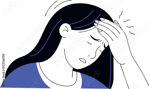 headache cartoon, stress doodle illustration, migraine cartoon vector, pain doodle face, tired woman cartoon, sad character doodle, depression cartoon avatar, angry woman doodle, emotional pain cartoo