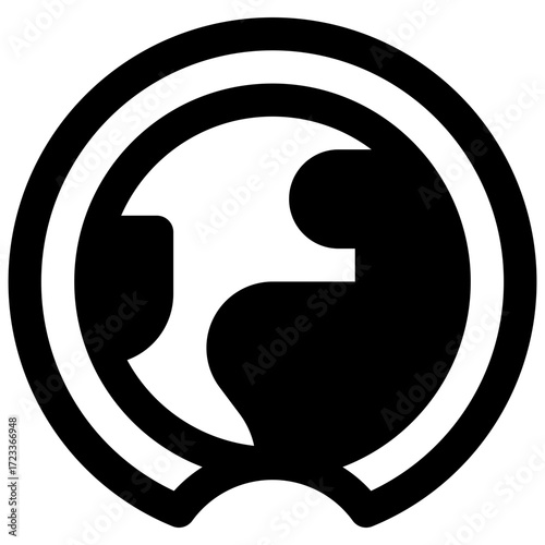 Ozone hole. Outlined stroke vector icon with black-filled details.