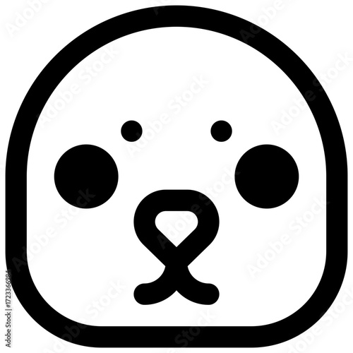Seal. Outlined stroke vector icon with black-filled details.