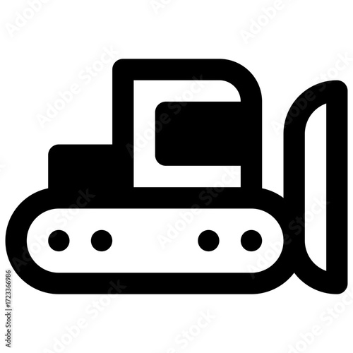 Snow plough. Outlined stroke vector icon with black-filled details.