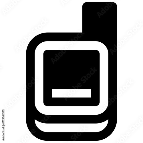Satellite phone. Outlined stroke vector icon with black-filled details.