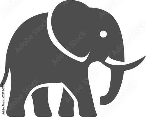 vector image of a lone elephant