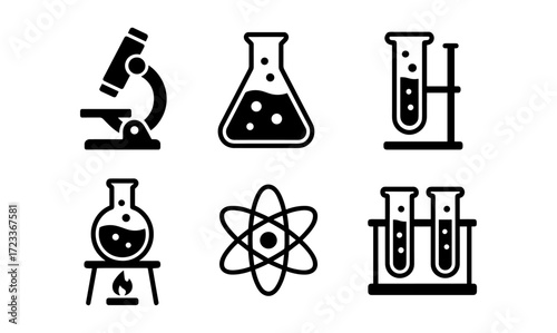 Scientific instruments collection for educational design and laboratory concepts
